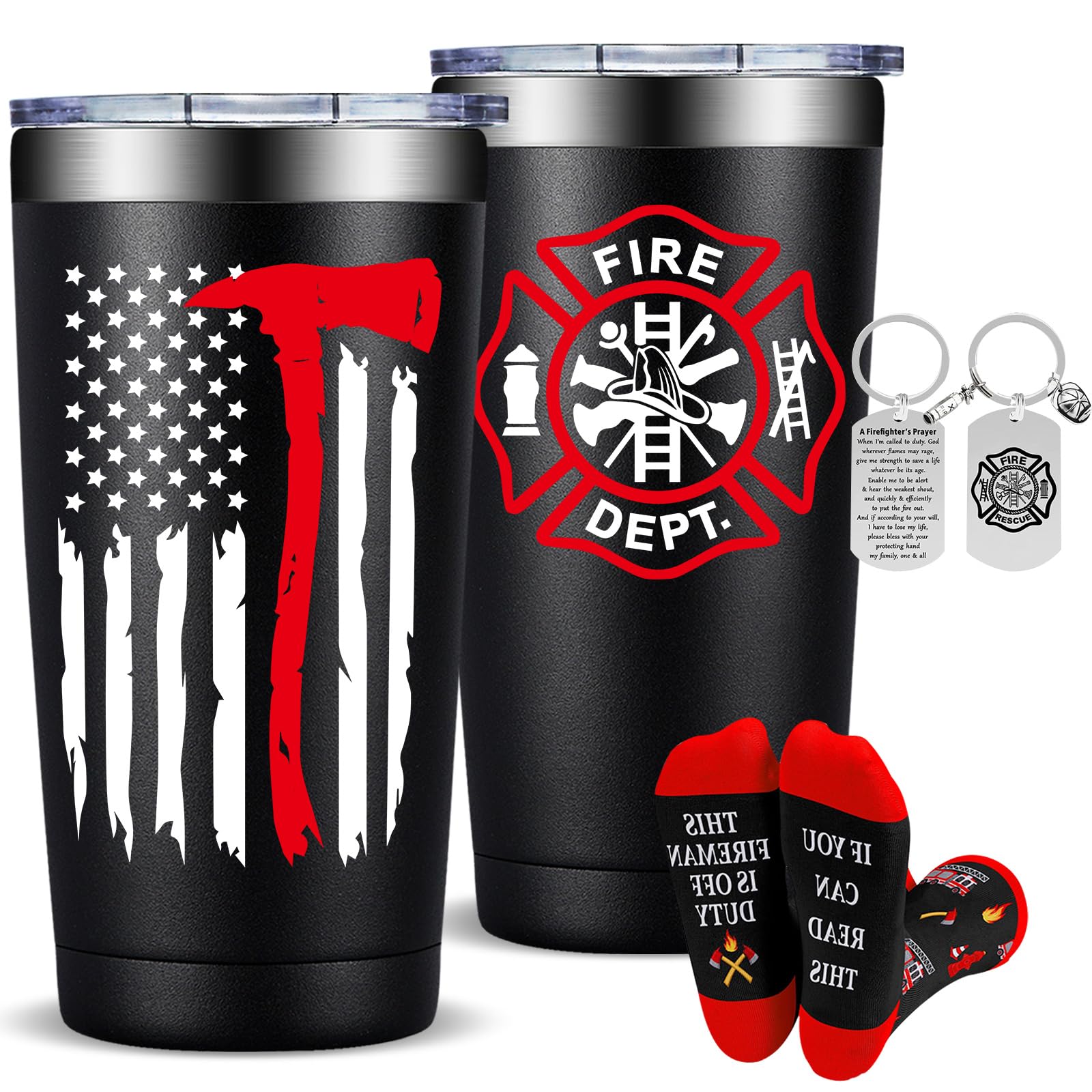 Taza térmica Fufandi para bombero, frontal elegante y práctica para café caliente.
