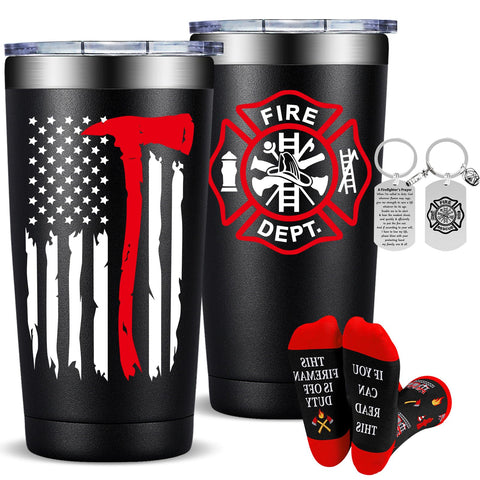 Taza térmica Fufandi para bombero, frontal elegante y práctica para café caliente.