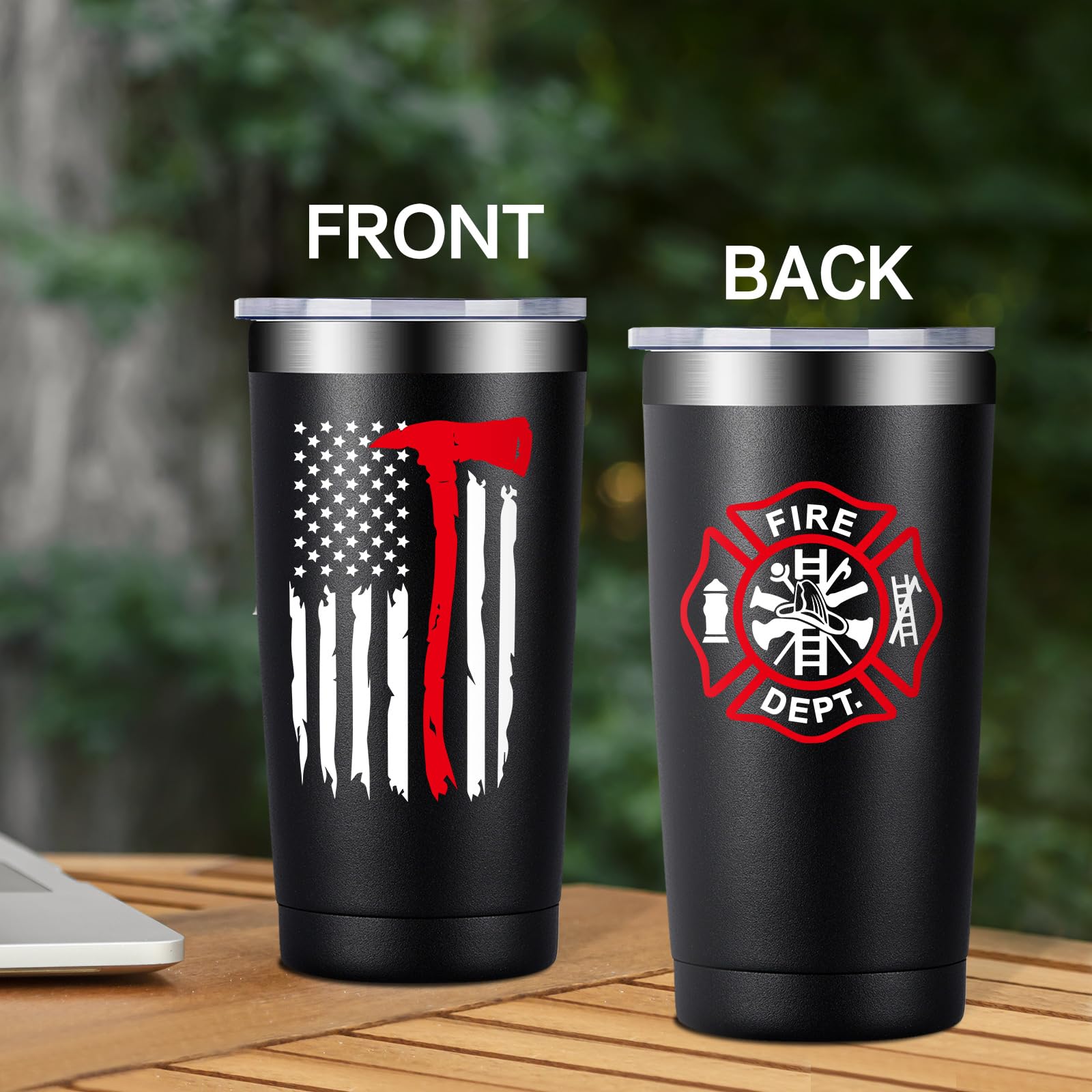 Taza térmica Fufandi con ilustración de bombero, regalo inspirador.