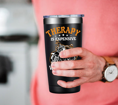 Diseño humorístico de Fufandi 20oz para fans de motocicletas.