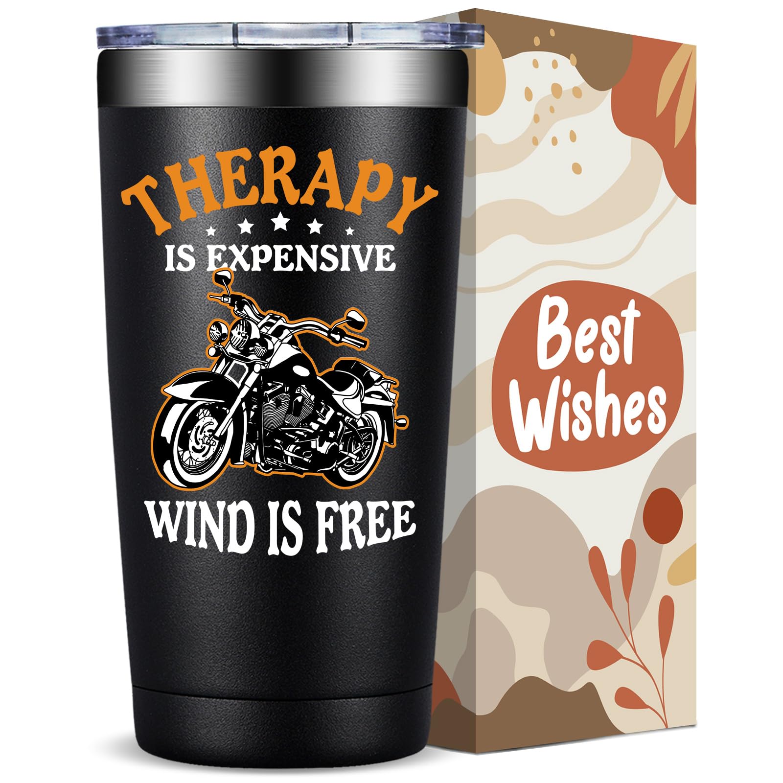 Taza térmica Fufandi 20oz para motociclistas, regalo ideal para amantes de las motos.