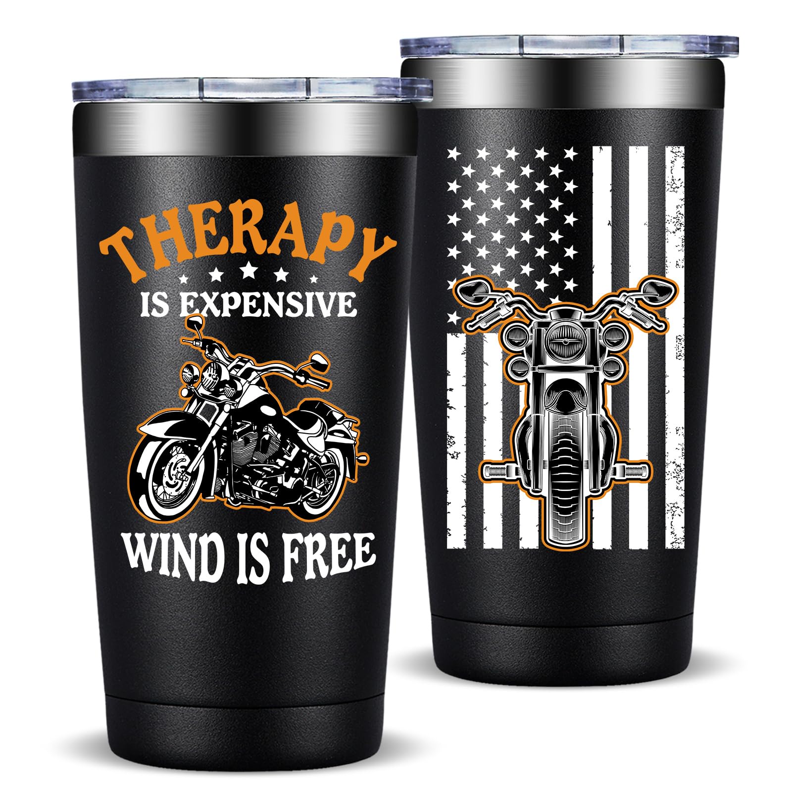 Fufandi vaso termico 20oz, regalo ideal para moteros, mantiene la bebida fría o caliente.