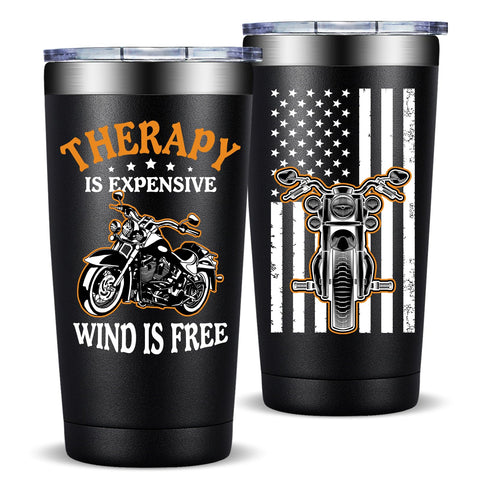 Fufandi vaso termico 20oz, regalo ideal para moteros, mantiene la bebida fría o caliente.
