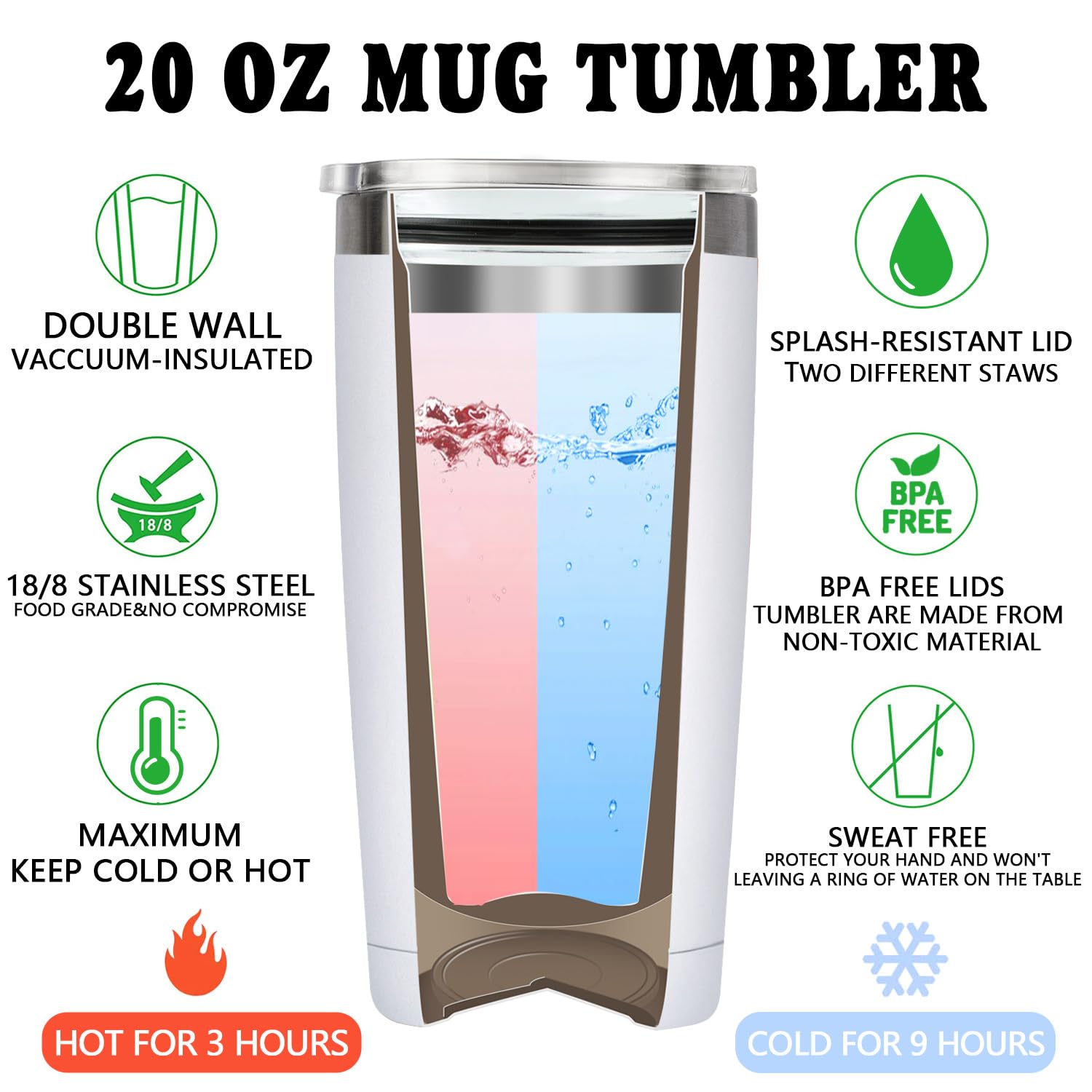 Vaso térmico Fufandi 20 oz, adecuado para regalos en festividades culinarias