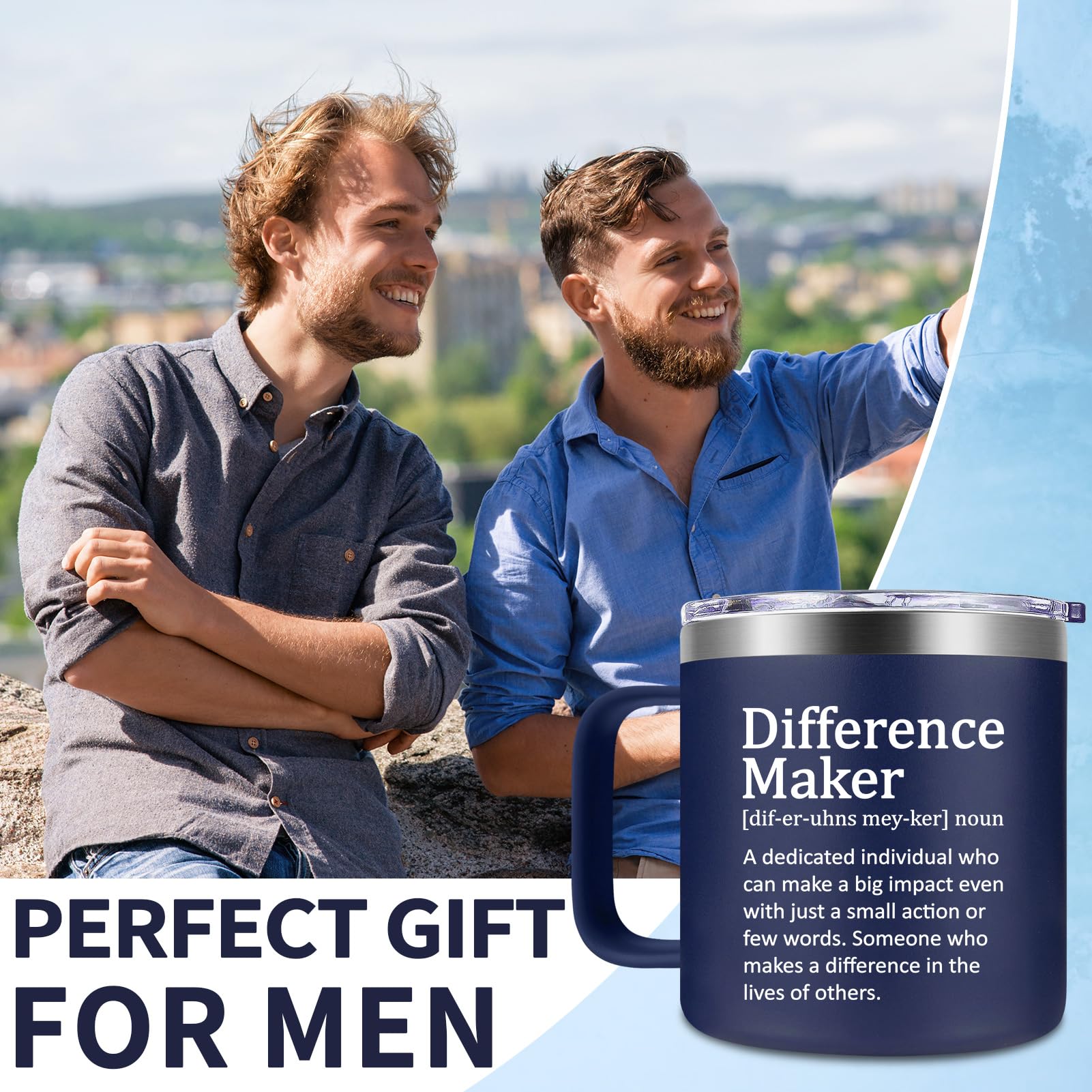 Fufendio Difference Maker Taza con asa ergonómica, manejo cómodo diario.