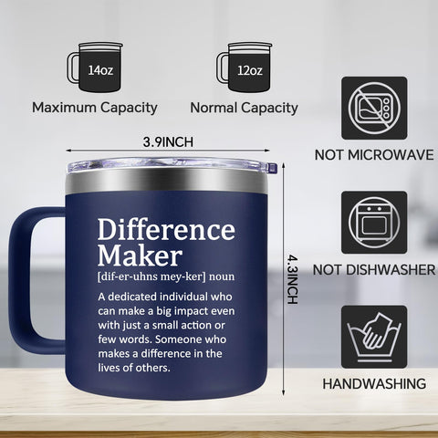 Fufendio Difference Maker Taza, 14 onzas de capacidad para una pausa reconfortante.