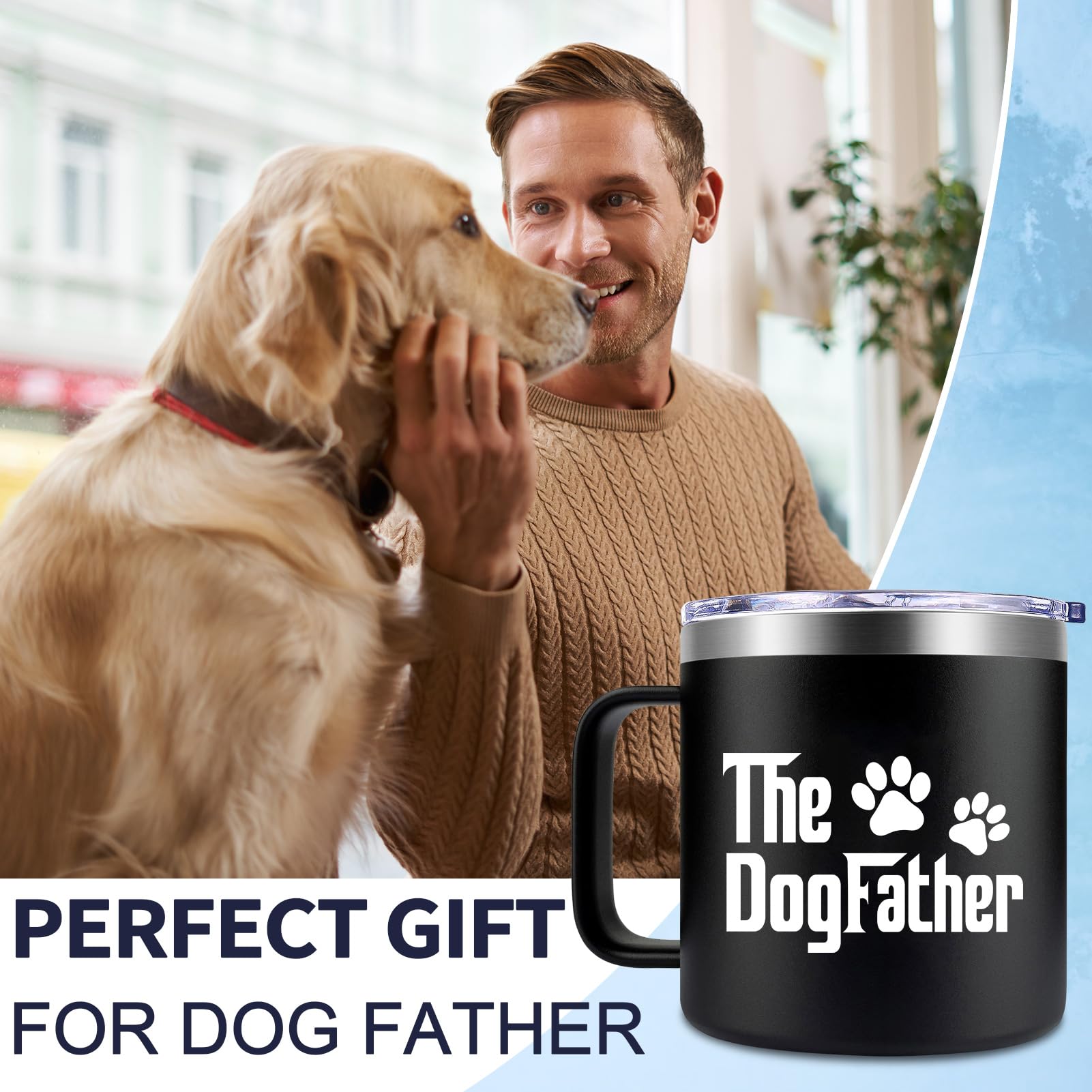 Taza Fufendio papá-perro, apta para lavavajillas, limpieza sencilla