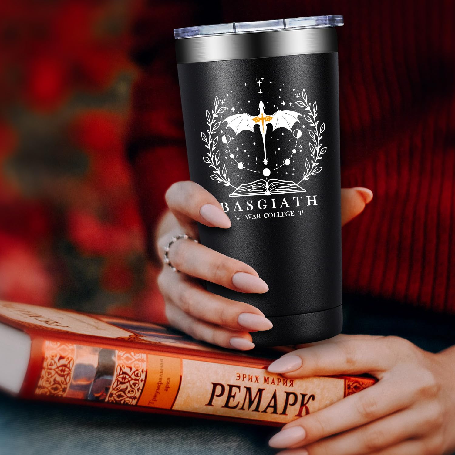 Fufendio Fourth Wing Tumbler, doble pared y aislamiento para bebidas a temperatura.