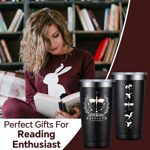 Fufendio Fourth Wing Tumbler, empaque regalo atractivo para fans de fantasía.