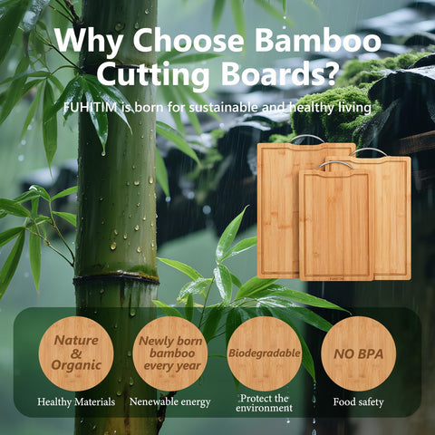 FUHITIM tabla-corte-bambu-limpieza-facil y baja absorción de agua
