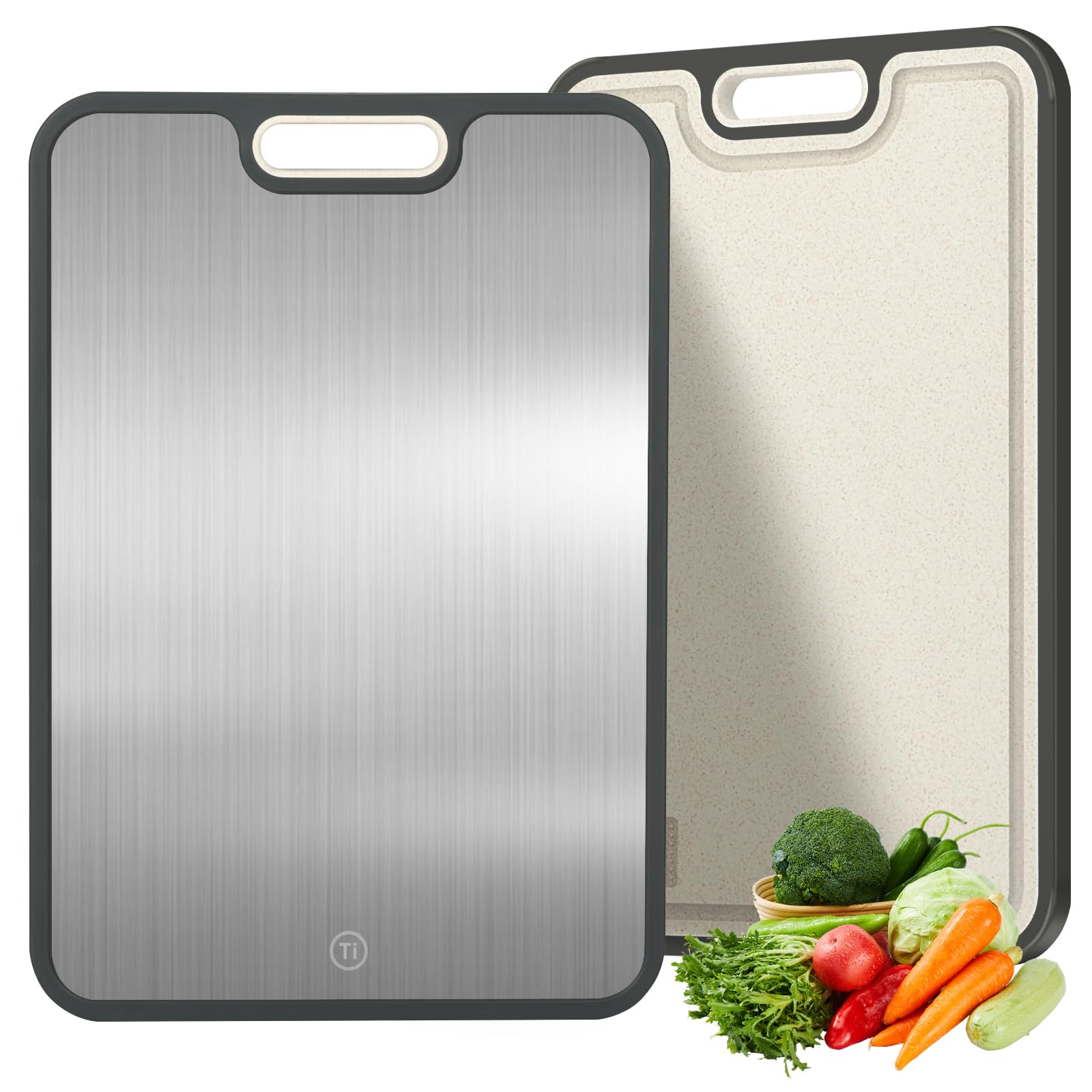 FUHITIM tabla-corte-doble-lados-titanio versátil para carne y verduras.