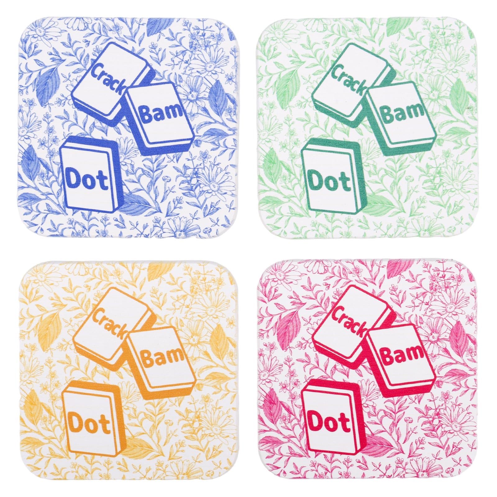 Fukaisu posavasos mahjong con puntos bam crack; absorben condensación para bebidas limpias.