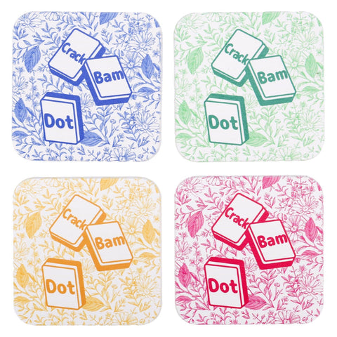 Fukaisu posavasos mahjong con puntos bam crack; absorben condensación para bebidas limpias.