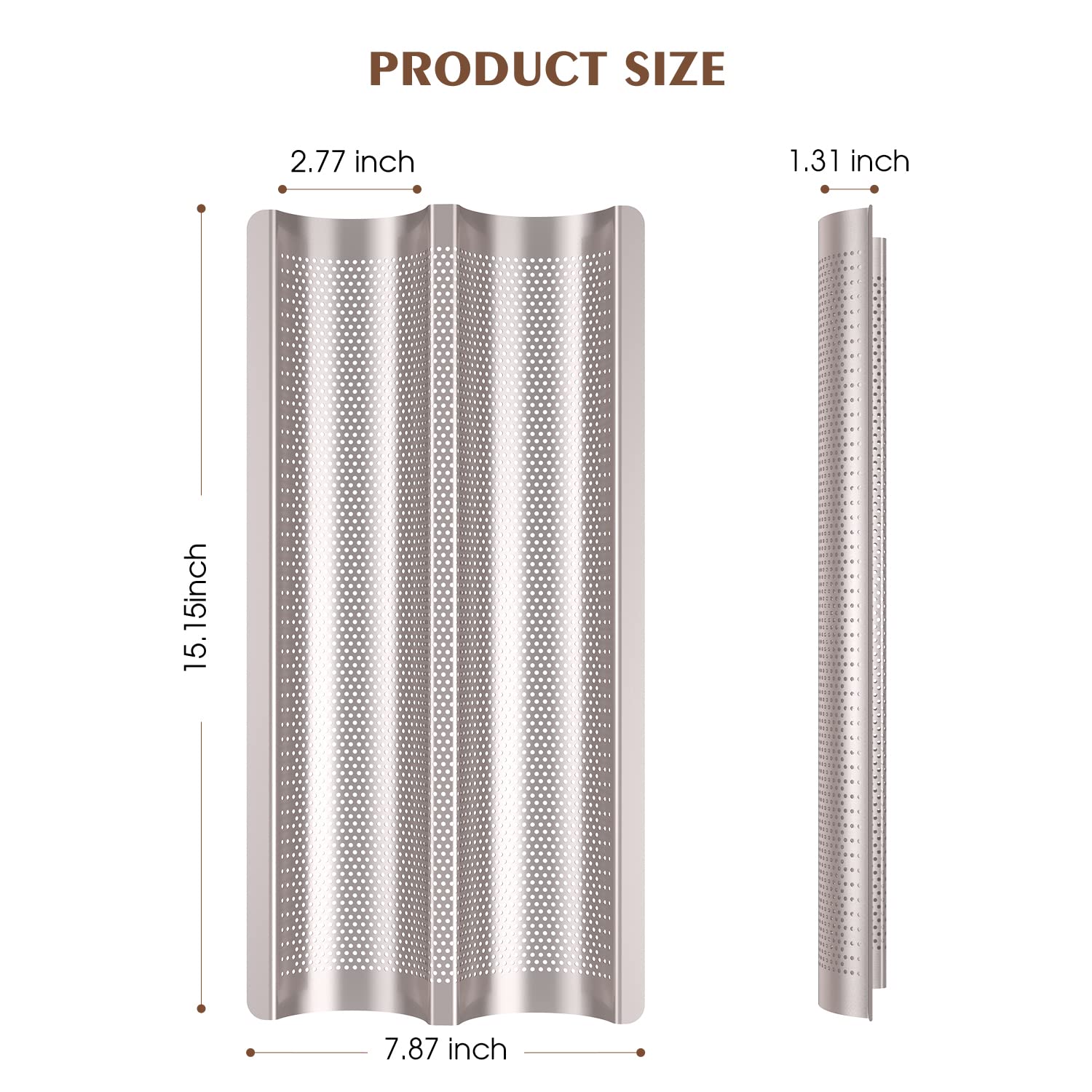 Fulimax bandeja baguette pan francés e italiano ideal para hornear hogazas