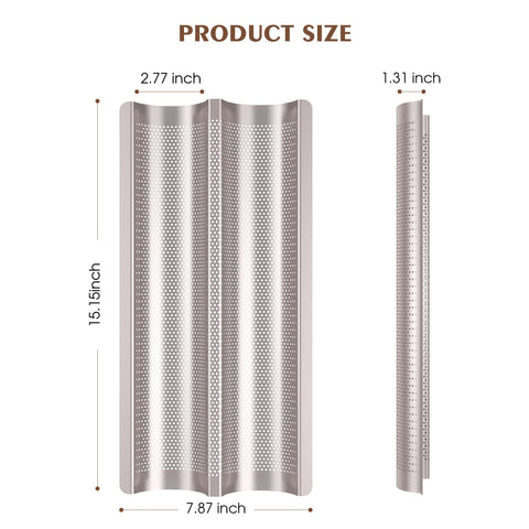 Fulimax bandeja baguette pan francés e italiano ideal para hornear hogazas