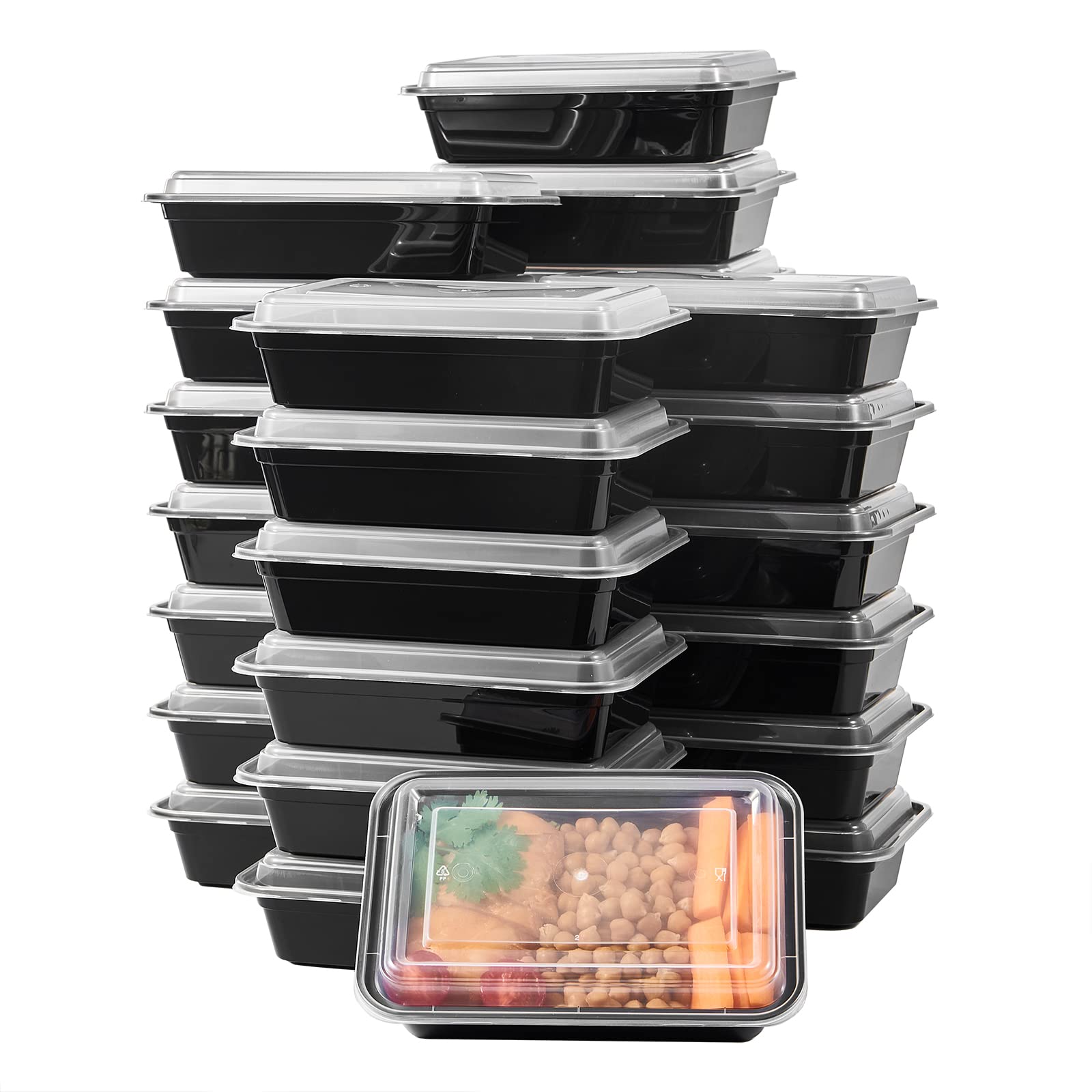 Recipientes FULING para preparación de comidas con tapas herméticas, ideales para porciones.