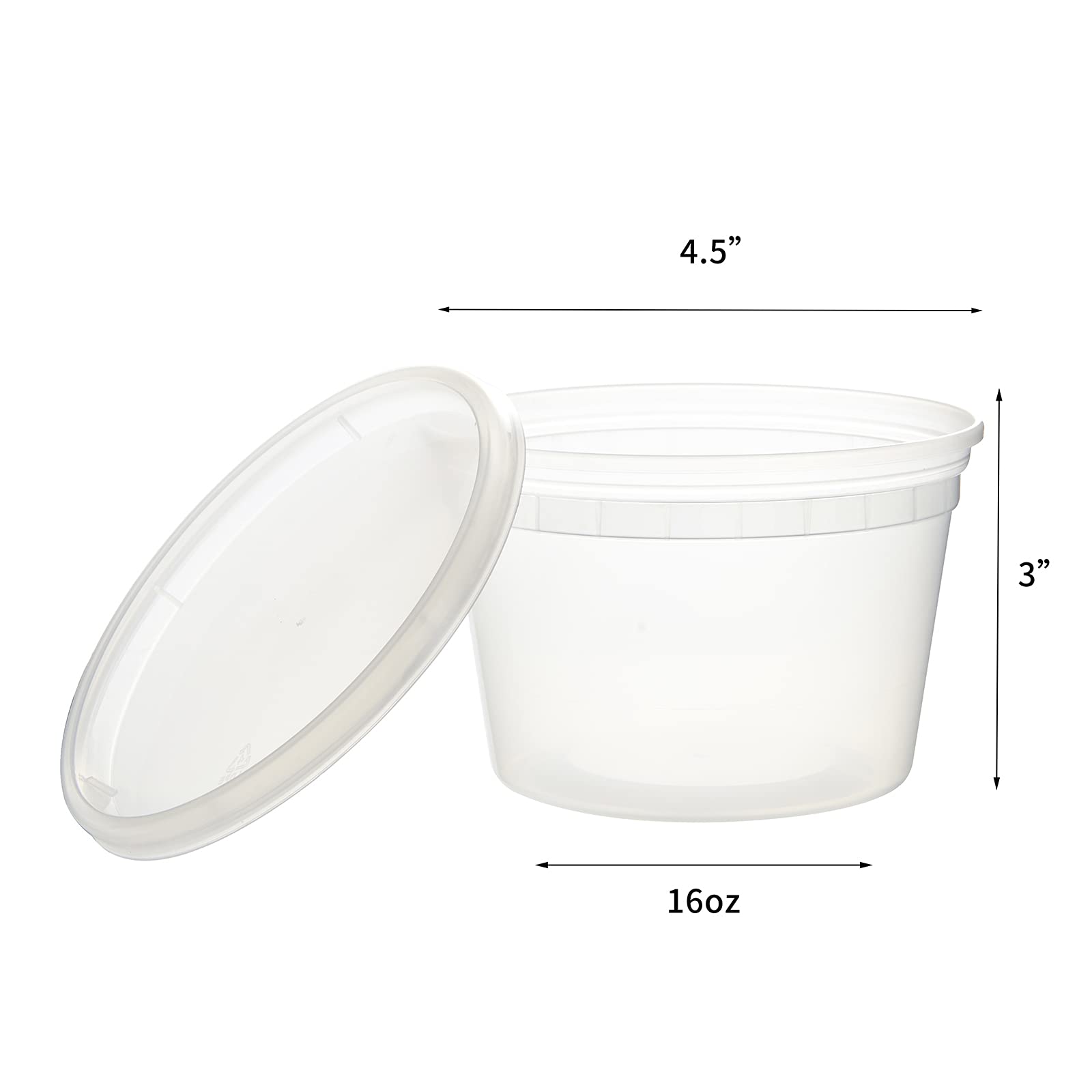 FULING para llevar en 16oz, prácticos y transparentes para porciones.