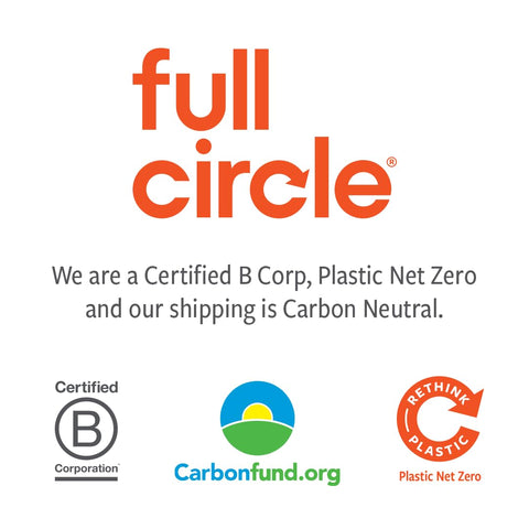 Full Circle Tidy, pano gris ecoamigable con tintas no toxicas.