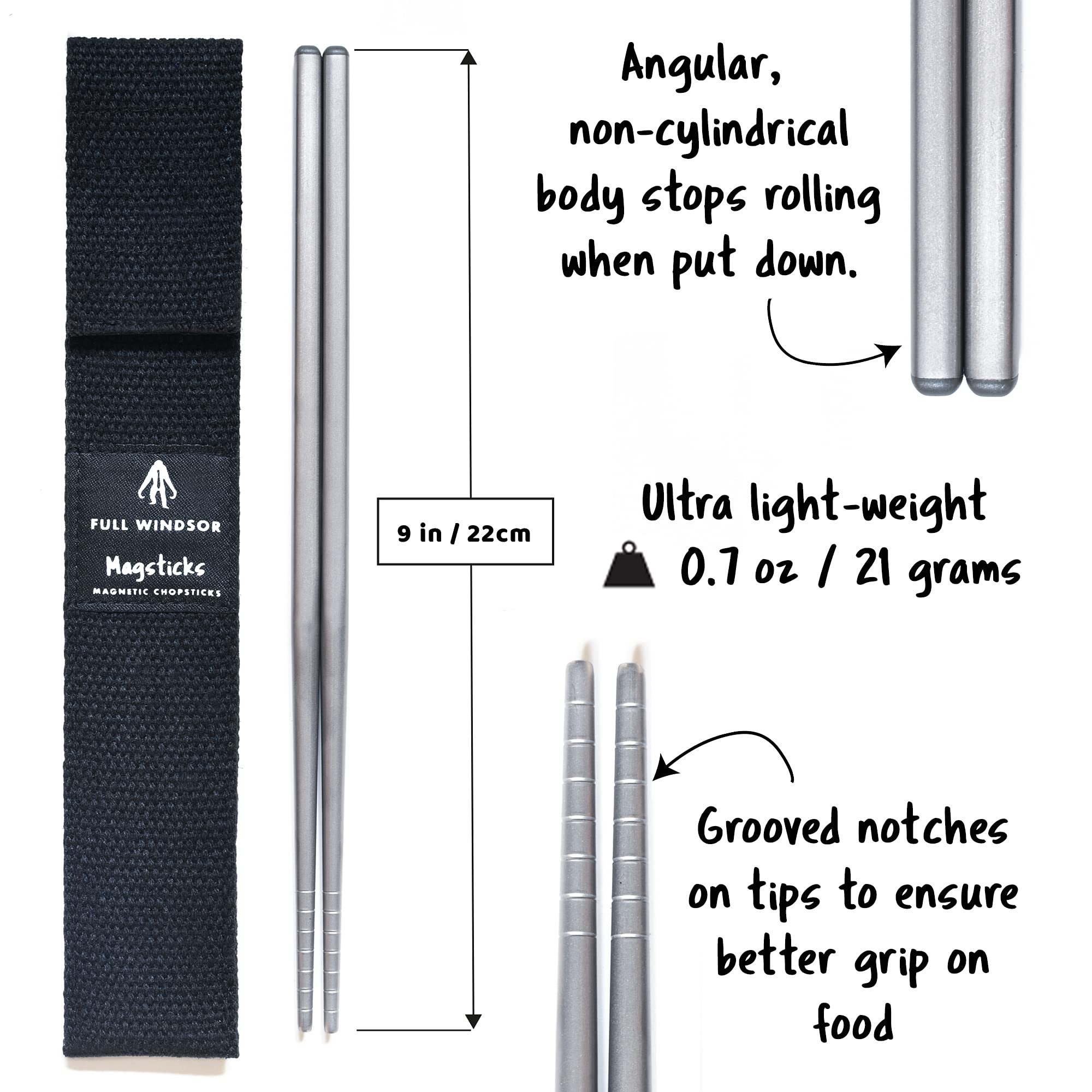Full Windsor MAGSTICKS, diseño compacto para espacios reducidos en la mesa.