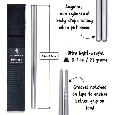 Full Windsor MAGSTICKS, diseño compacto para espacios reducidos en la mesa.