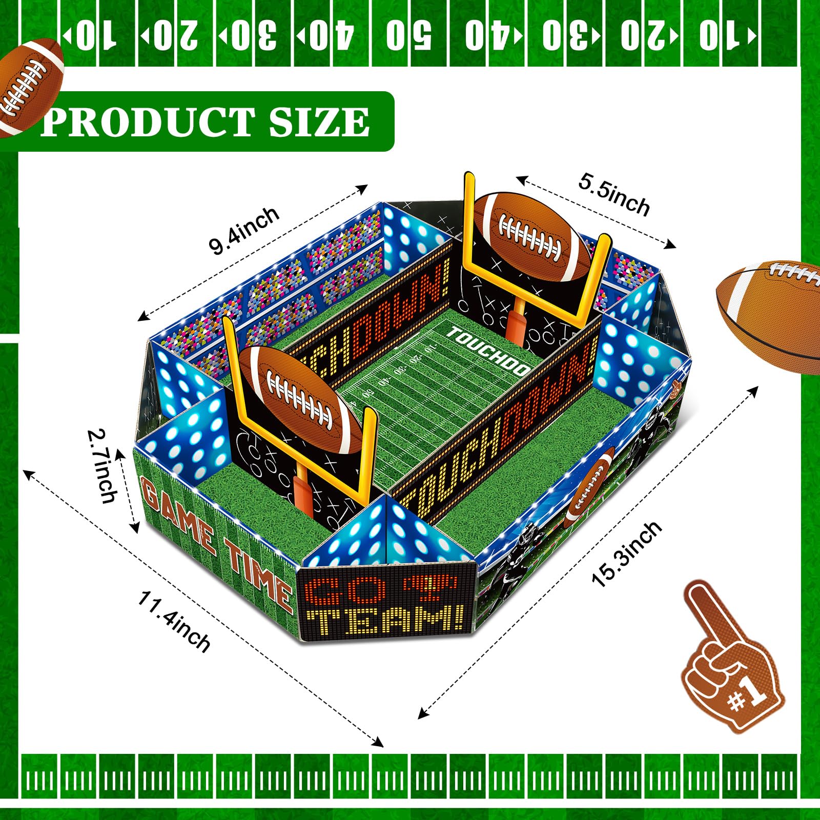 Fullhawl diseño estadio futbol, ideal como centro de mesa para fiestas deportivas.