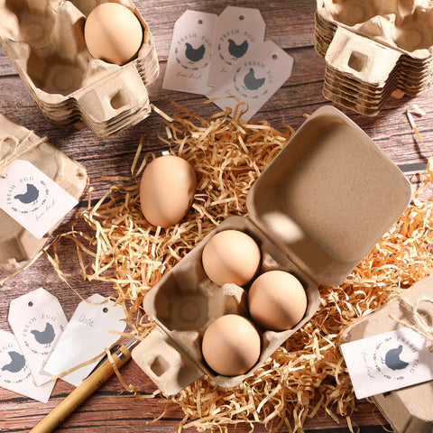 Fullhawl etiquetas con gallina para personalizar la exhibición de huevos.