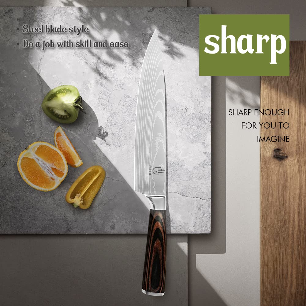 Cuchillo FULLHI cleaver de 7 pulgadas para porciones precisas.