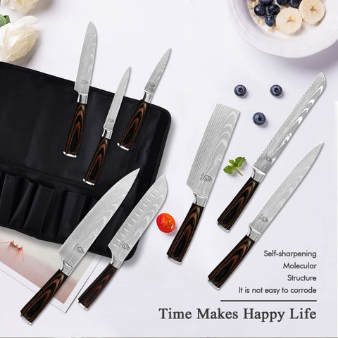 Cuchillo FULLHI santoku de 7 pulgadas para cortes rápidos y limpios.