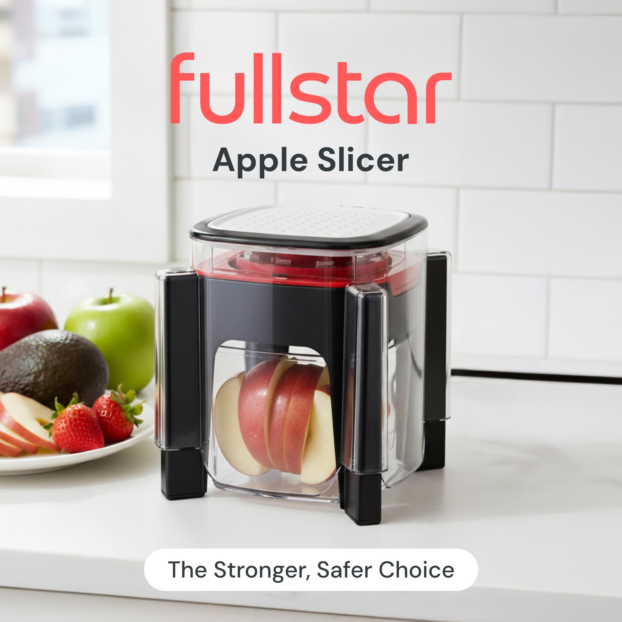 Fullstar accesorios intercambiables para cortar y descorazonar varias frutas con facilidad.