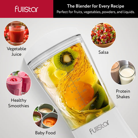 Fullstar batidora portátil diseño blanco compacto para la cocina