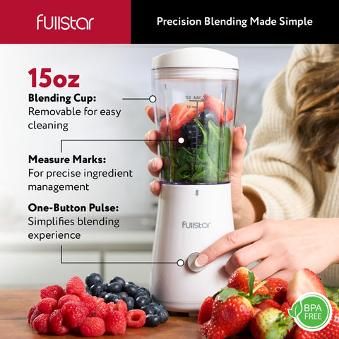 Fullstar batidora portátil con hojas de acero para texturas suaves