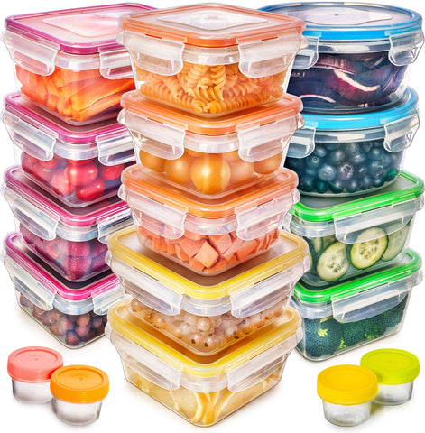 Fullstar: juego de 34 contenedores con tapas herméticas para almacenamiento seguro