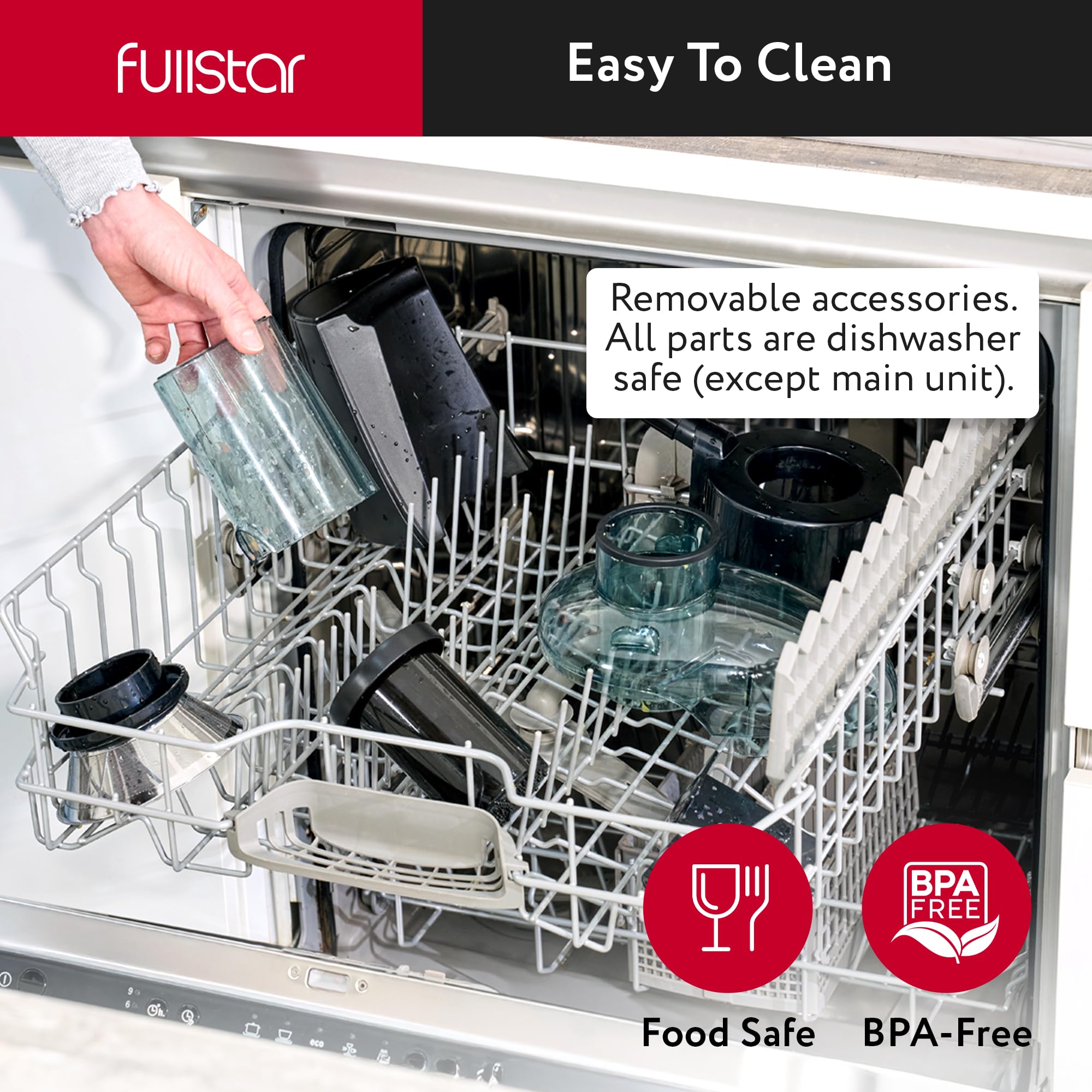 Fullstar filtra la pulpa para jugos claros y versátiles.