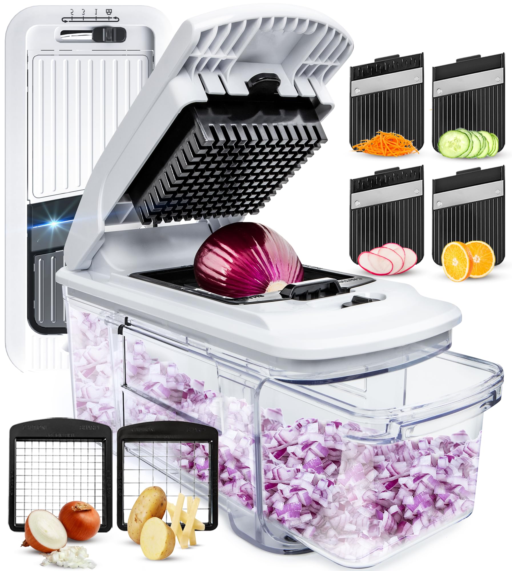 Fullstar mandolina corte 4-en-1 para rebanar vegetales con precisión