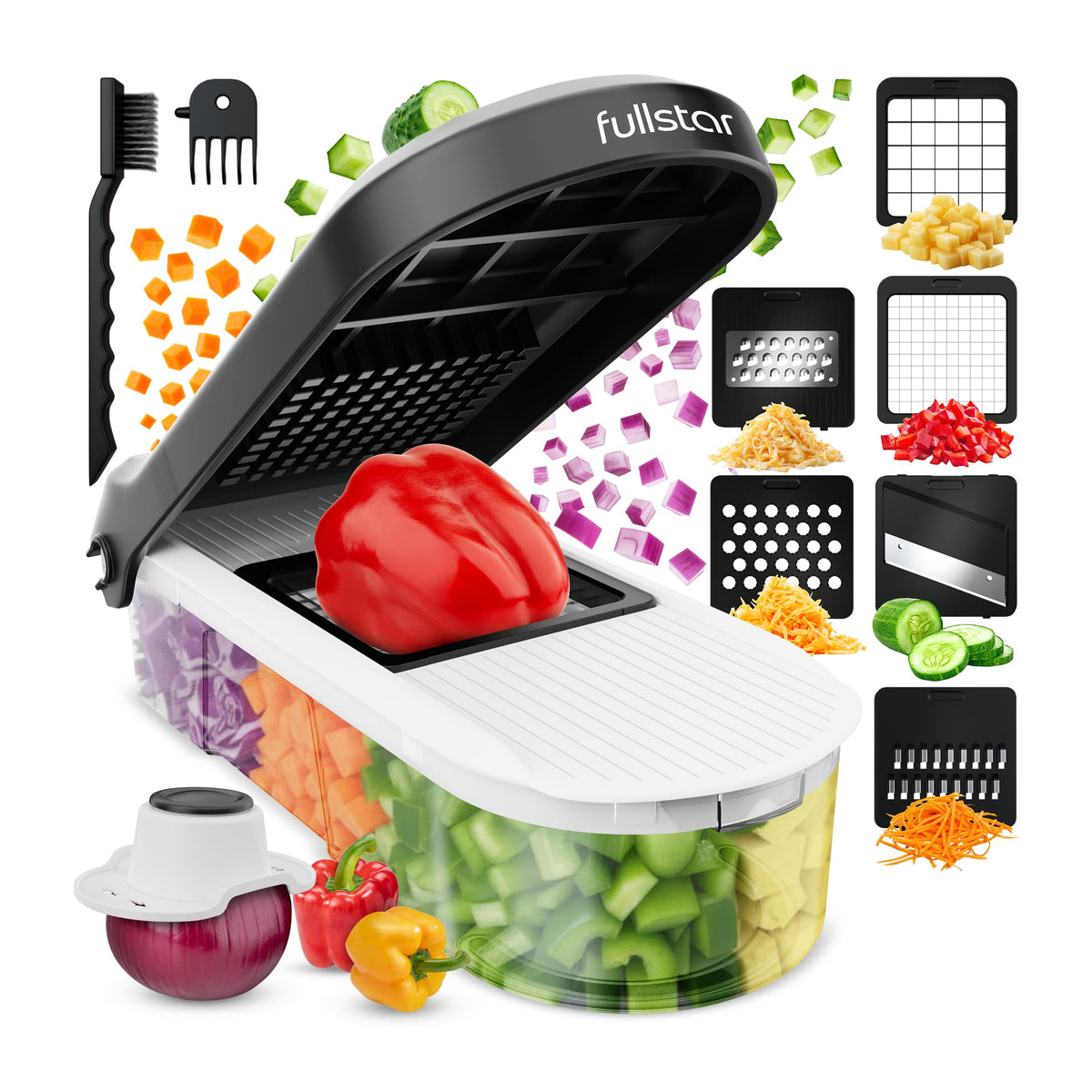 Fullstar mandolina: corte de verduras rápido y uniforme.
