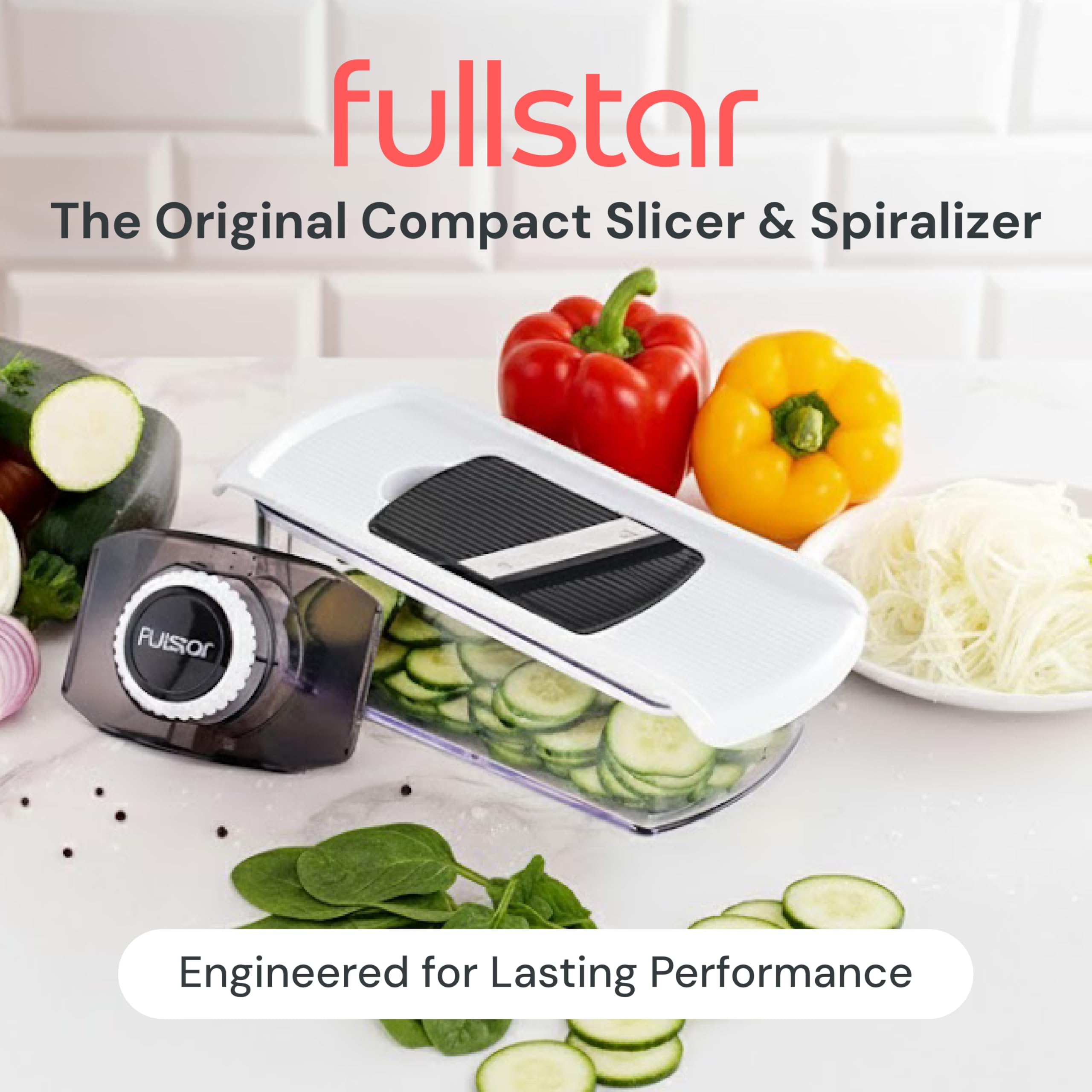 Fullstar Mandolina corta verduras para rebanados consistentes.