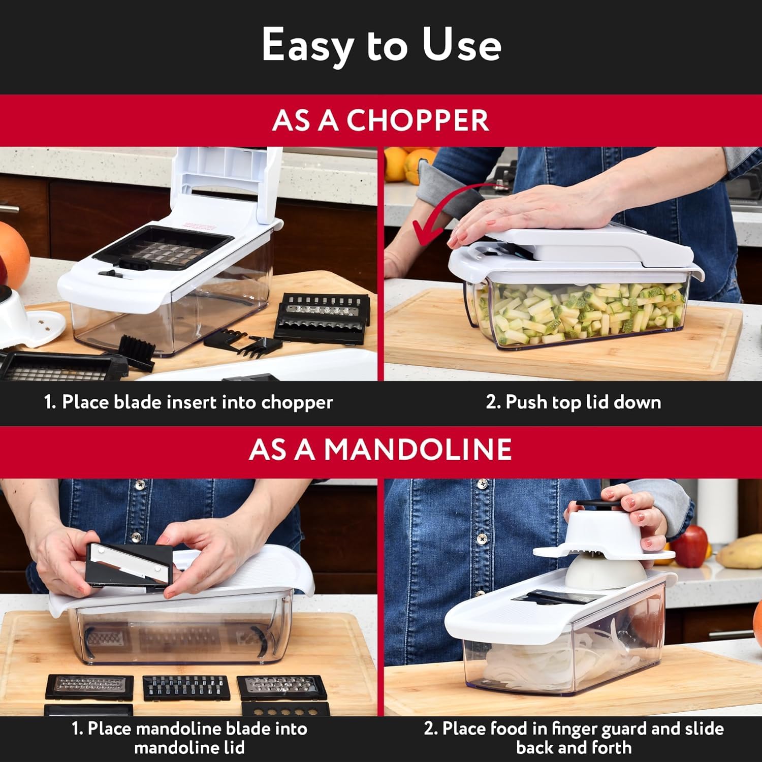 Fullstar Mandolina, manija ergonómica para control cómodo.