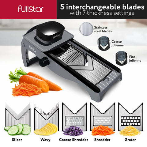 Fullstar Mandolina: rallado de queso para toppings finos y gratinados.