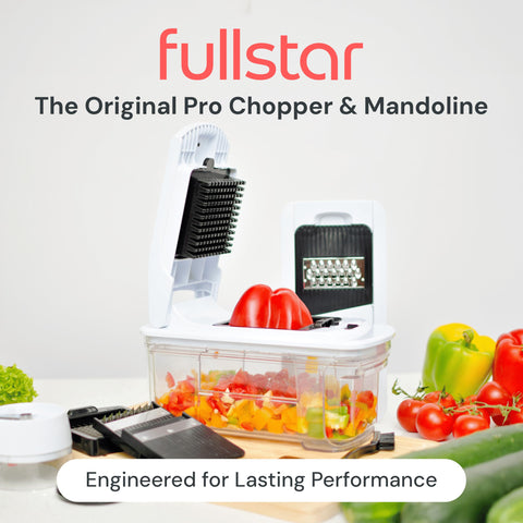 Fullstar Mandolina Rebanado y Ajuste para cortes uniformes en la cocina.