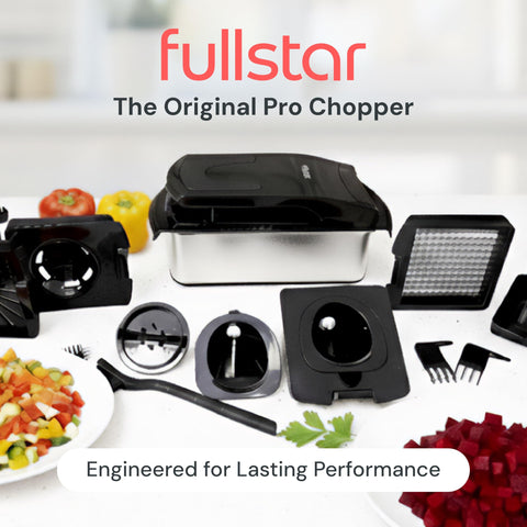 Fullstar Original Pro Chopper con tapa de seguridad para evitar salpicaduras.