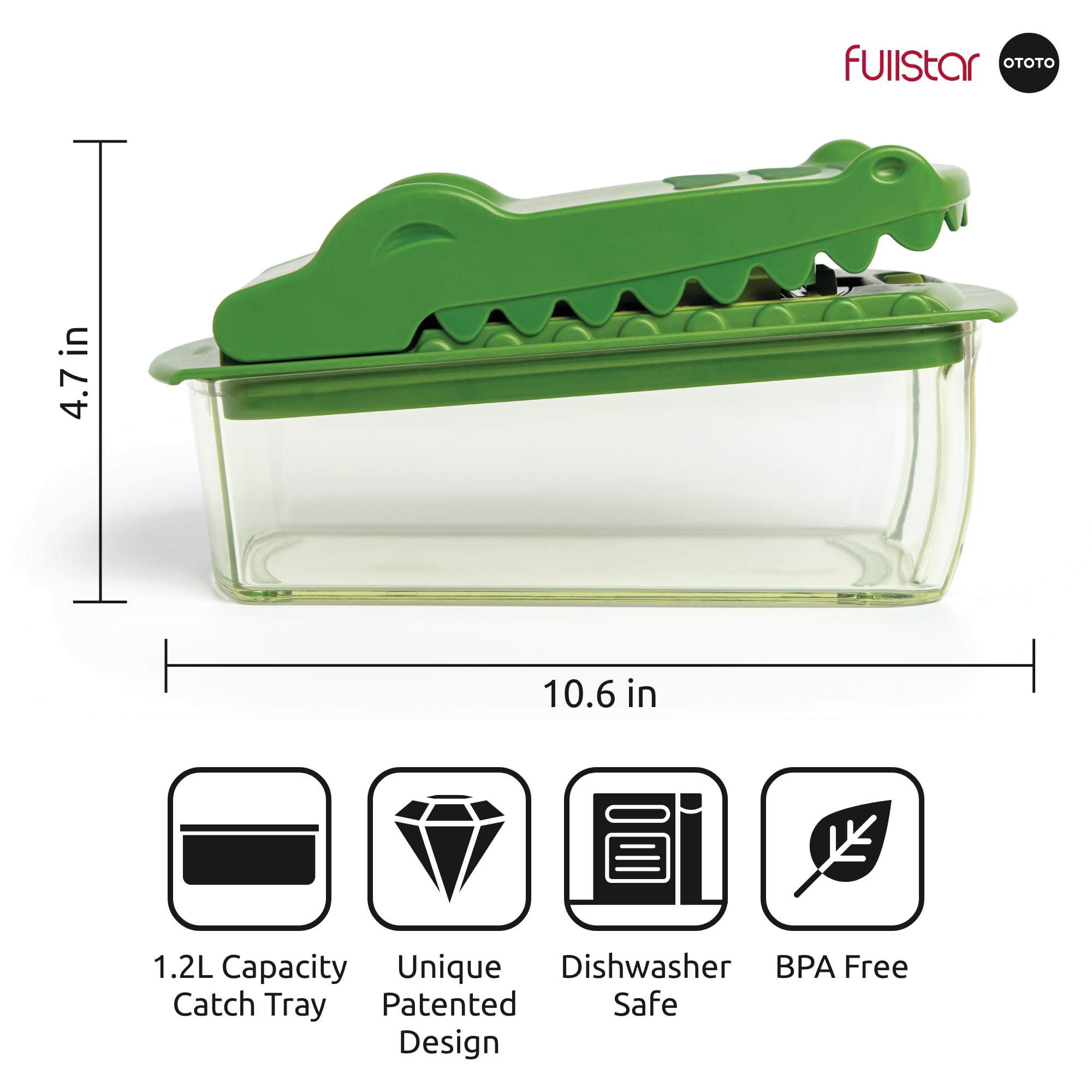 Fullstar OTOTO Croc Chop, bandeja recogecortes de 1200 ml para ordenar.