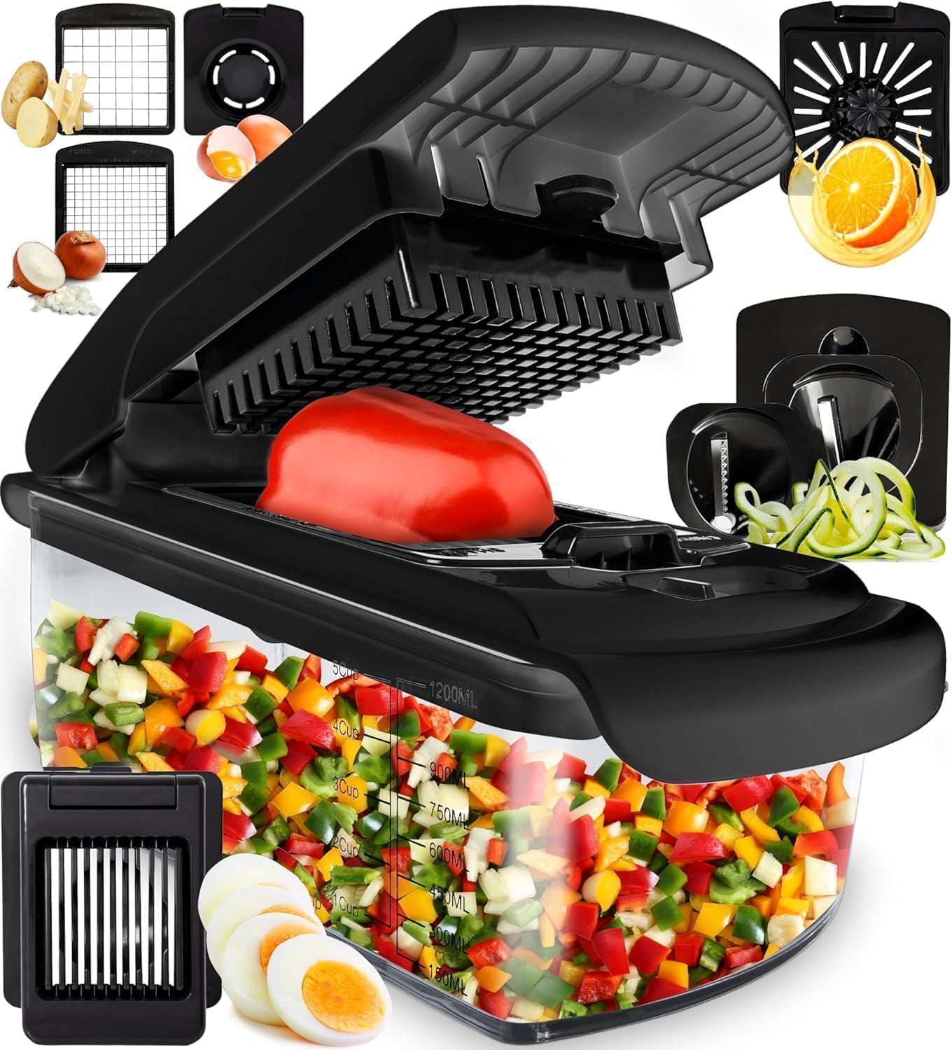 Fullstar Pro Chopper con contenedor de 5 tazas para preparación rápida.