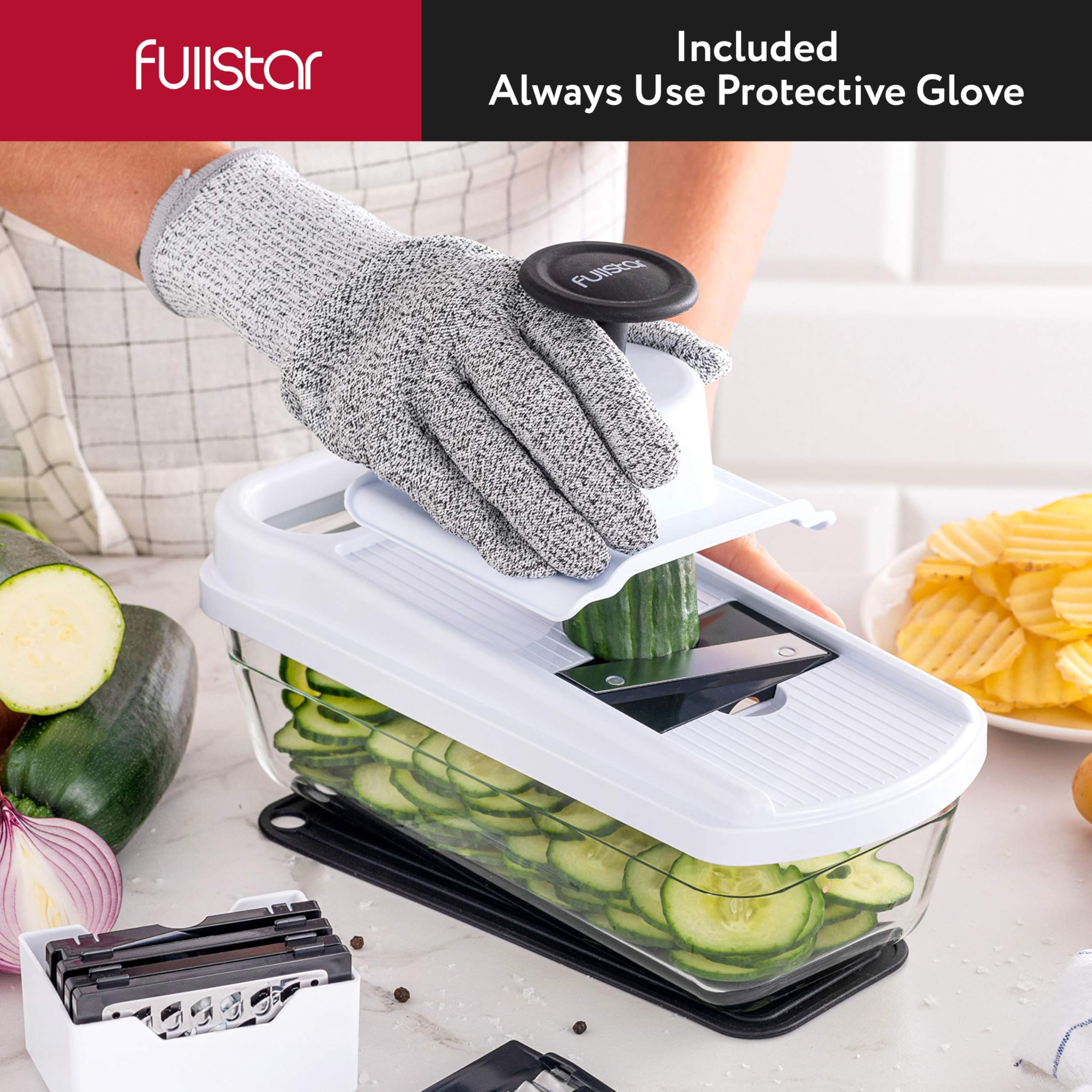 Fullstar rallador para quesos y verduras con resultados uniformes