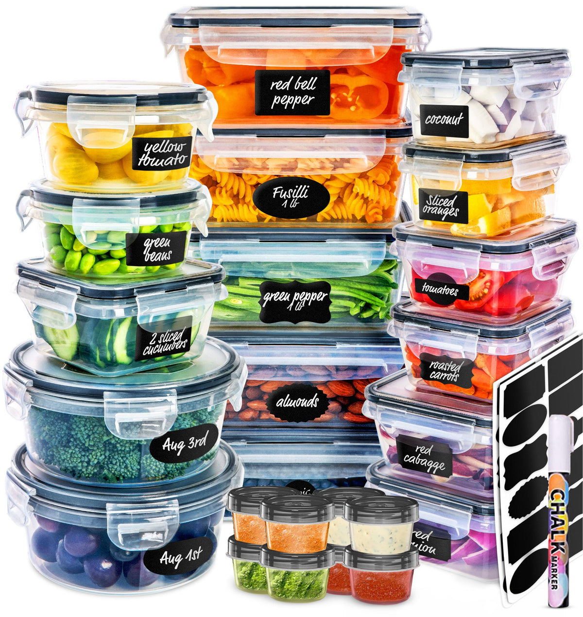 Fullstar conjunto de contenedores para cocina, organización y almacenamiento seguro.