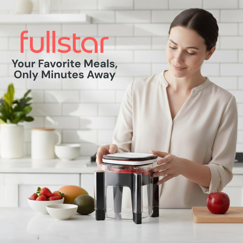 Fullstar tamaño compacto para almacenamiento cómodo en cocinas pequeñas.