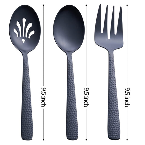 FULLYWARE tenedor grande para servir, negro mate, diseño ergonómico.