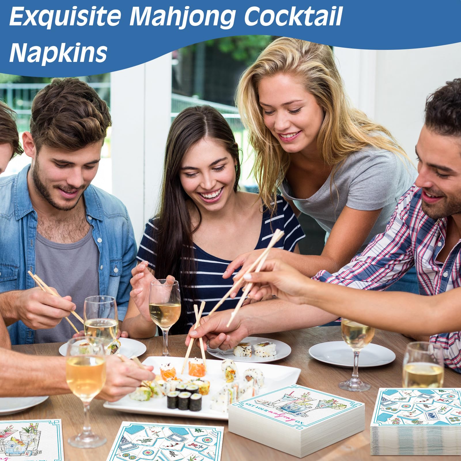 Fulmoon napkins mahjong para servicio de aperitivos y montaje de mesa.