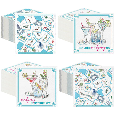 Fulmoon servilletas mahjong para cócteles, absorbentes y desechables.