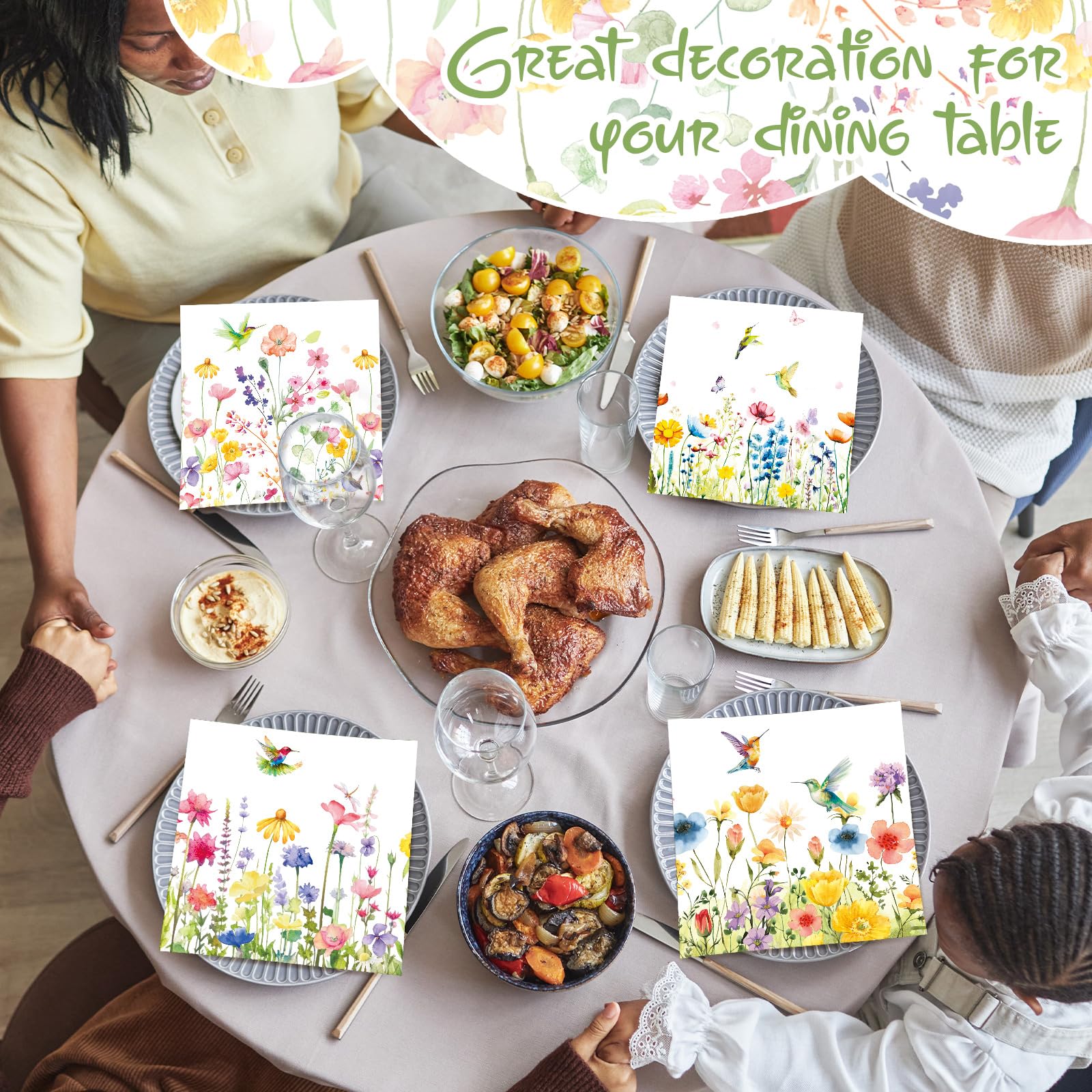 Fulmoon servilletas decorativas para mesas con tematica floral