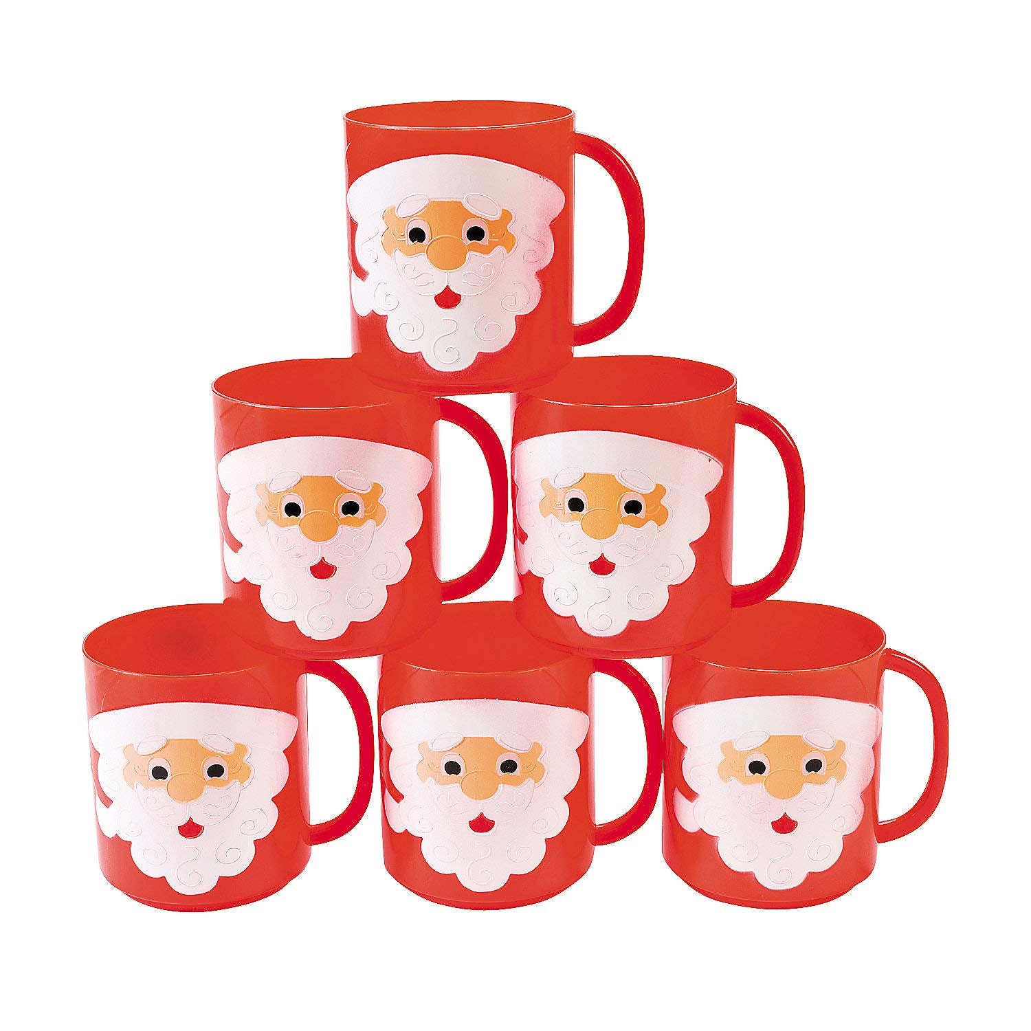 Fun Express tazas Navidad Santa rostro, 8 onzas, ideales para chocolate caliente.